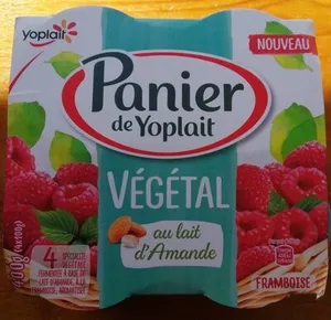 Spécialité végétale fermentée à base de lait d'amande, à la Framboise, aromatisée