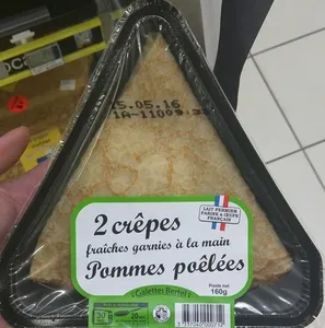 2 crêpes de froment pommes poêlées