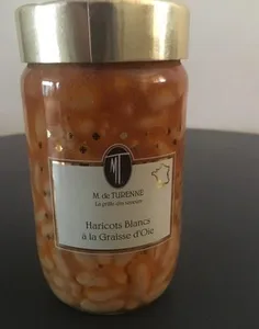 Haricots blancs lingots cuisinés à la graisse d'oie