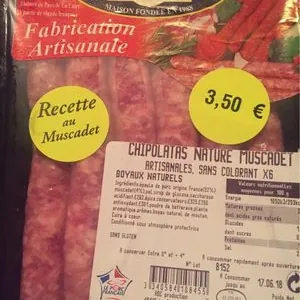 Chipolatas nature muscadet