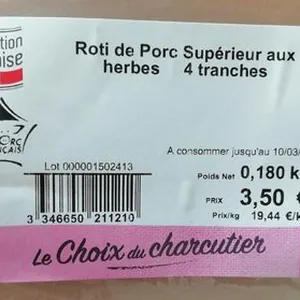 Roti de porc supérieur aux herbes