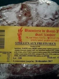 Stollen aux fruits secs