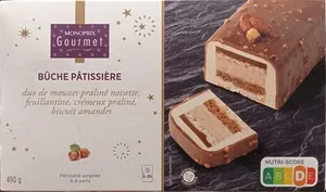 Buche pâtissière duo de mousse praliné