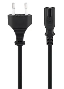 Apparatkabel (strömkabel) i flera längder, svart (0.5 meter)