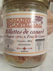 Rillettes de canard au magret (25%) & foie de canard