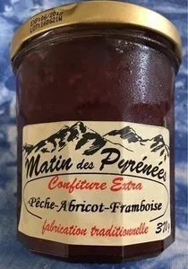 Confiture Pêche Abricot Framboisd