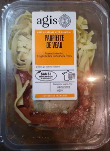 Paupiette de veau sauce tomate et tagliatelles aux œufs frais