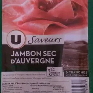 Jambon d'Auvergne IGP - x6 tranches, 100g