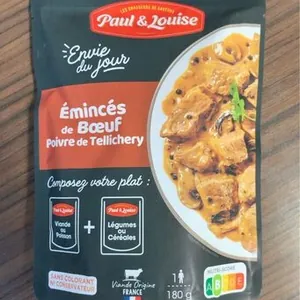 Émincés de Boeuf Poivre de Tellichery