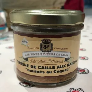 Terrine de caille aux raisins "marinés au Cognac"