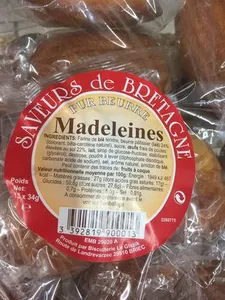 Madeleine Pur Beurre Saveurs de Bretagne X13 Sachet 440G