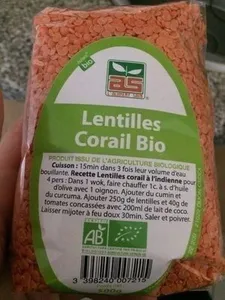Lentilles corail bio