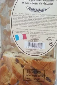 Natte a la crème pâtissière et aux pépites de chocolat