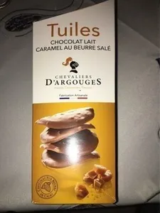 Tuiles chocolat lait, caramel beurre salé