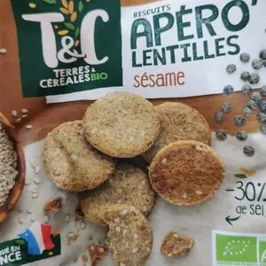 Biscuits apero lentilles sésame