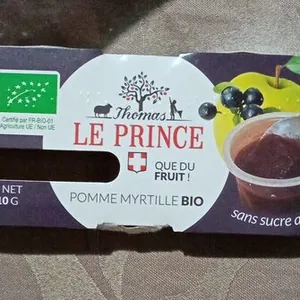 Pomme myrtille bio compote