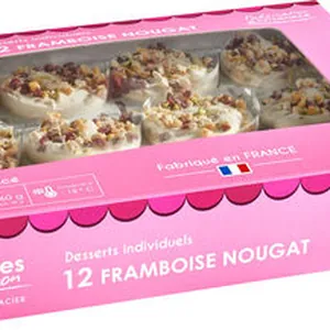 Desserts glacés individuels Framboise et Nougat