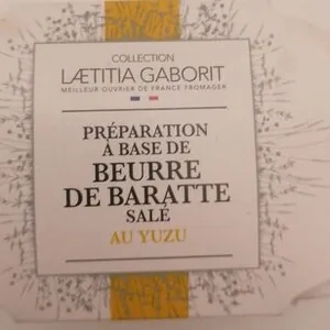 Préparation a base de beurre de baratte salé au yuzu