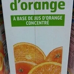Jus d'orange à base de jus d'orange concentré