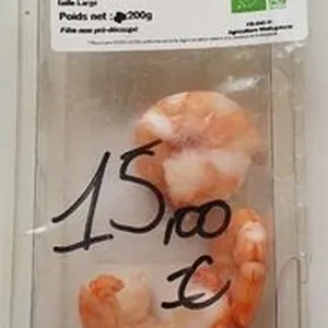 Crevettes bio décortiquées cuites réfrigérées