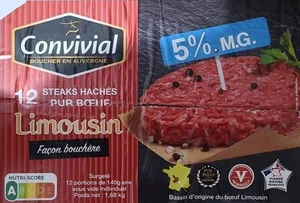 Steaks hachés pur boeuf Limousin, façon bouchère