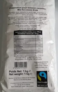 préparation pour boisson cacaotée