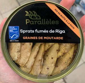 Sprats fumés de Riga graines de moutarde