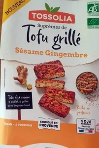 Suprêmes de Tofu grillé sésame gingembre