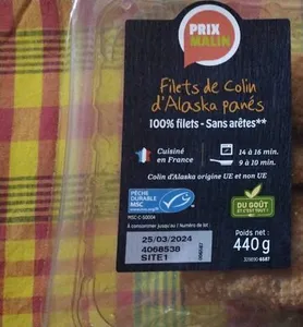 Filet de Colin d' Alaska panés