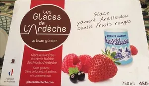 Glace yaourt Areilladou coulis fruits rouges