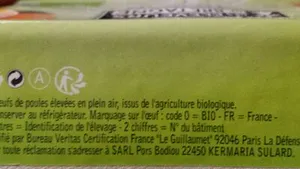 Oeufs Les Eleveurs de Bretagne Bio plein air