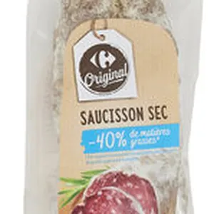 Saucisson sec -40% de matieres grasses