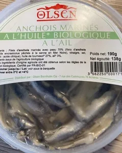 Anchois marinees a huile biologique