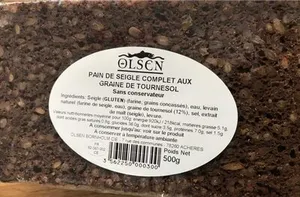 Pain de seigle complet aux graines de tournesol