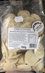 Ravioli Ricotta, Chèvre frais, Epinard