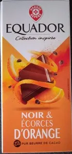Tablette chocolat noir écorces d'Orange