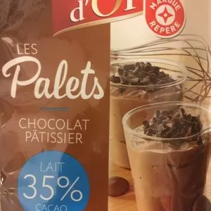 Palets pâtissier chocolat au lait 35% cacao