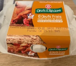 Oeuf de poules elevees au sol