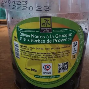 Olive noires a la grecque et aux herbes de provences