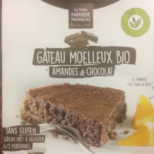 Gateau moelleux bio amandes et chocolat