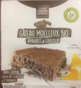 Gateau moelleux bio amandes et chocolat