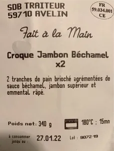 Croque jambon bechamel