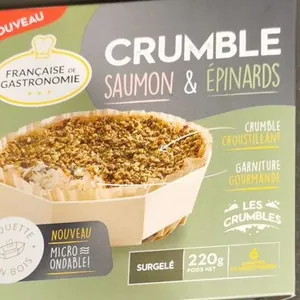 Crumble saumon et epinards