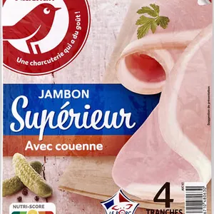 Jambon cuit supérieur avec couenne