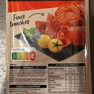 Auchan chorizo les fines tranches 100g