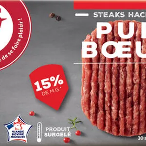 STEAKS HACHES PUR BOEUF 15% de Matières grasses