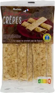 Auchan terroir crepes fourrees chocolat noir x6 180g