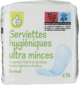 Serviettes hygieniques ultra minces normal