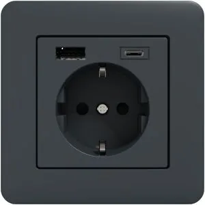 Schneider Electric Wde008471 Vägguttag 1-Vägs Antracit, Strömbrytare & Vägguttag