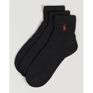 Polo Ralph Lauren 3-Pack Sport Quarter Socks Black
